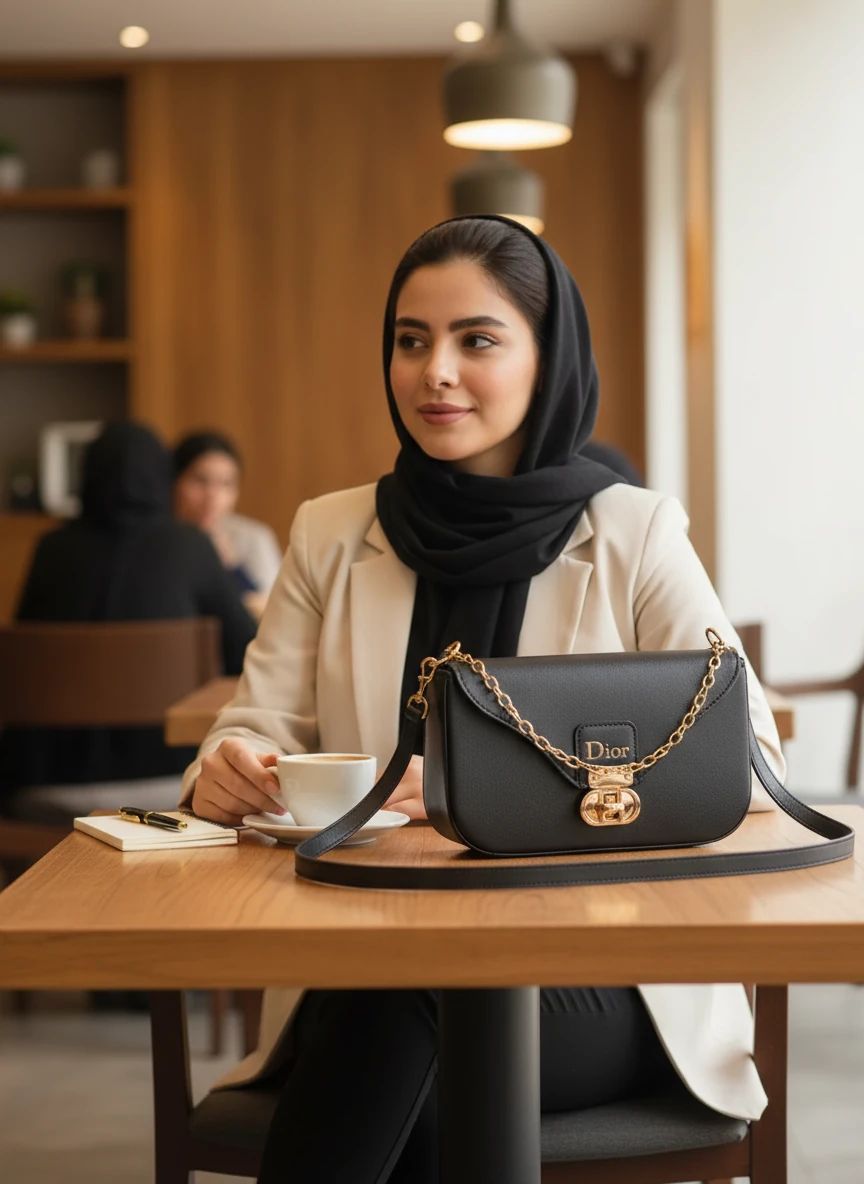 کیف زنانه دیور جلو زنجیردار کد AZ0020