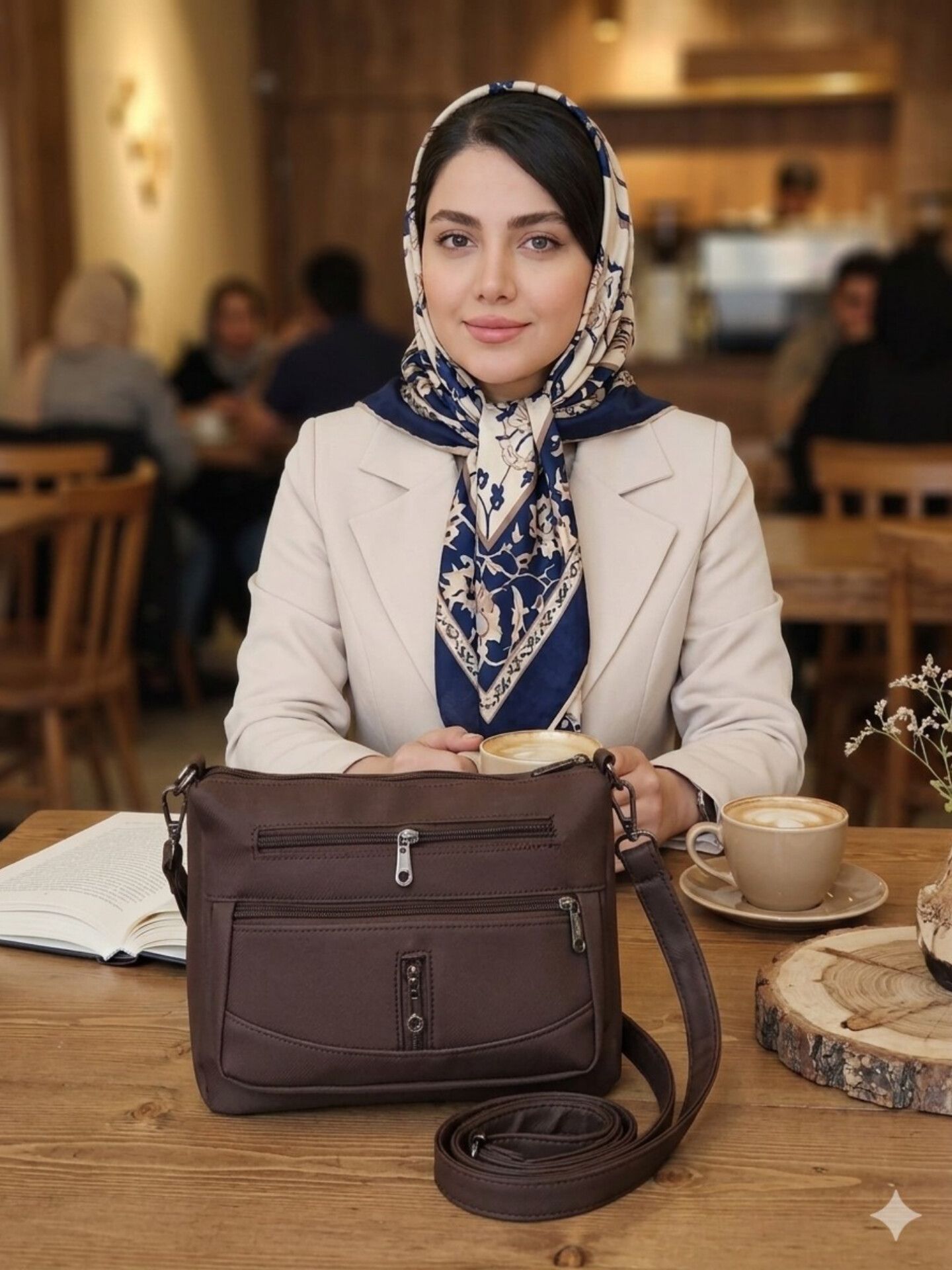 کیف زنانه دوشی ۶ زیپ کد AZ0049