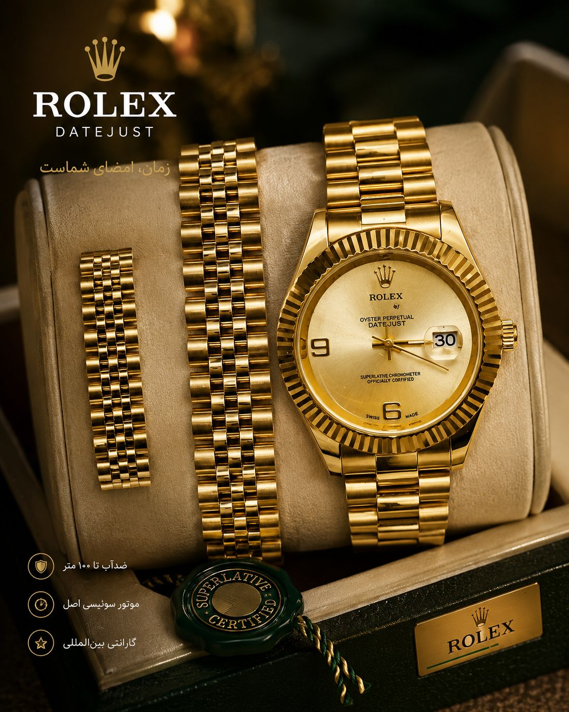 ساعت مردانه رولکس موتور ژاپن کد SH170004