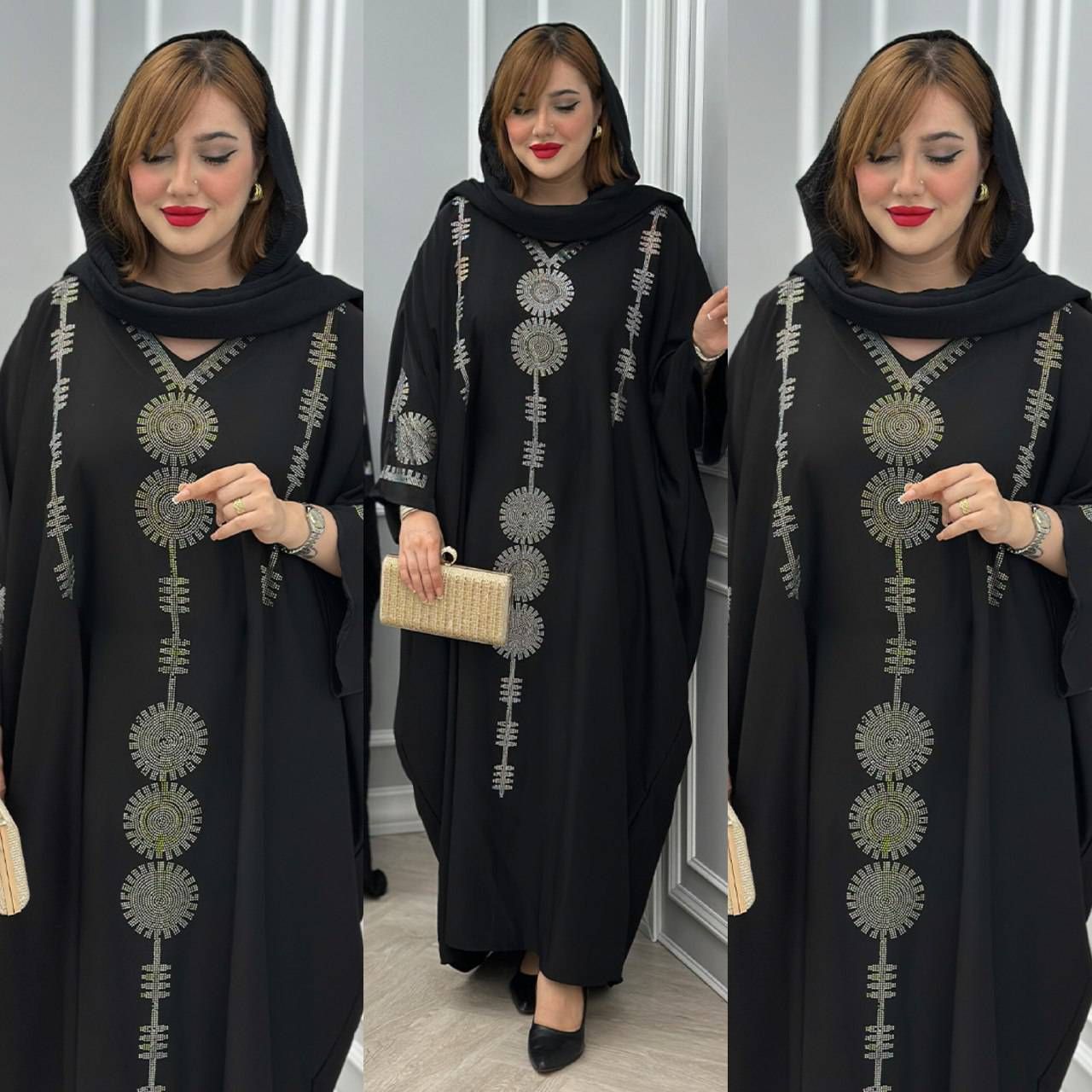 مانتو عبایی خلیجی کدLN1204