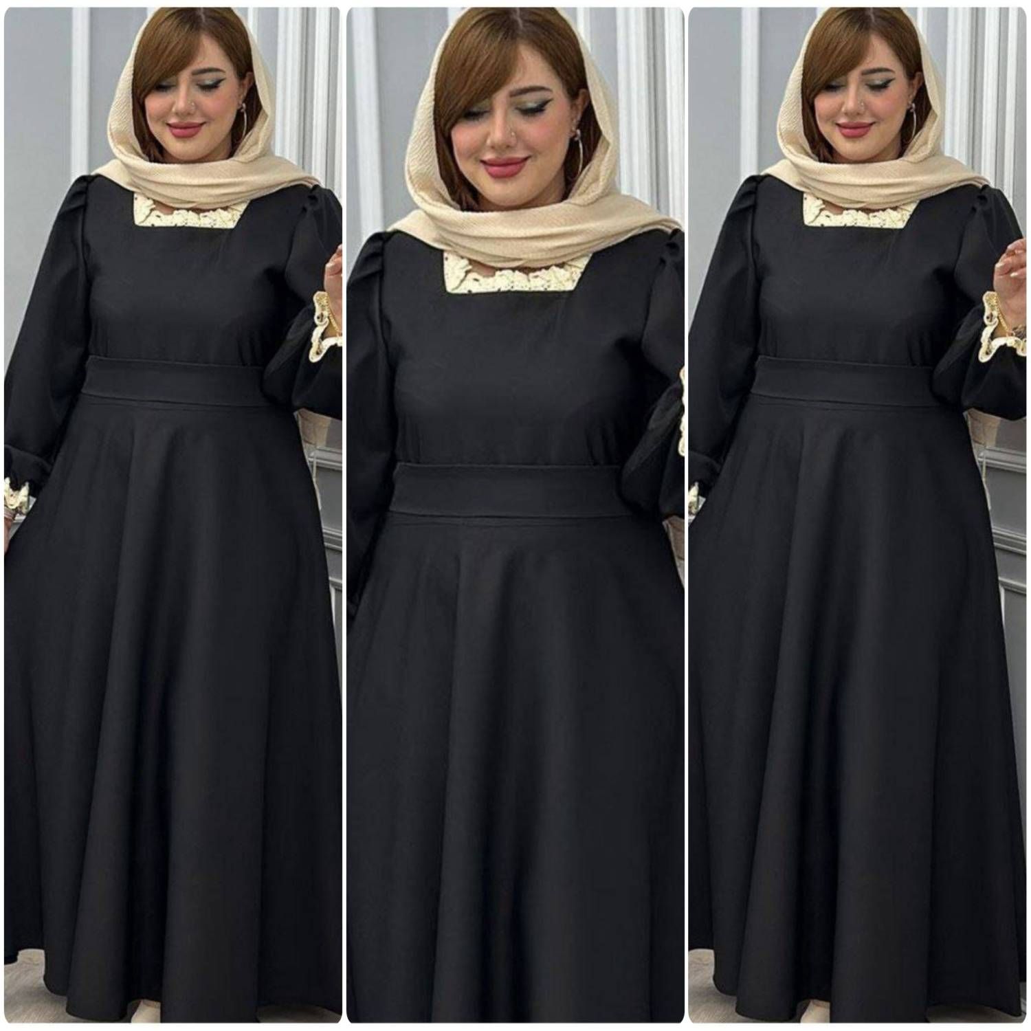 پیراهن یقه گیپور شهرزاد کدLN12219