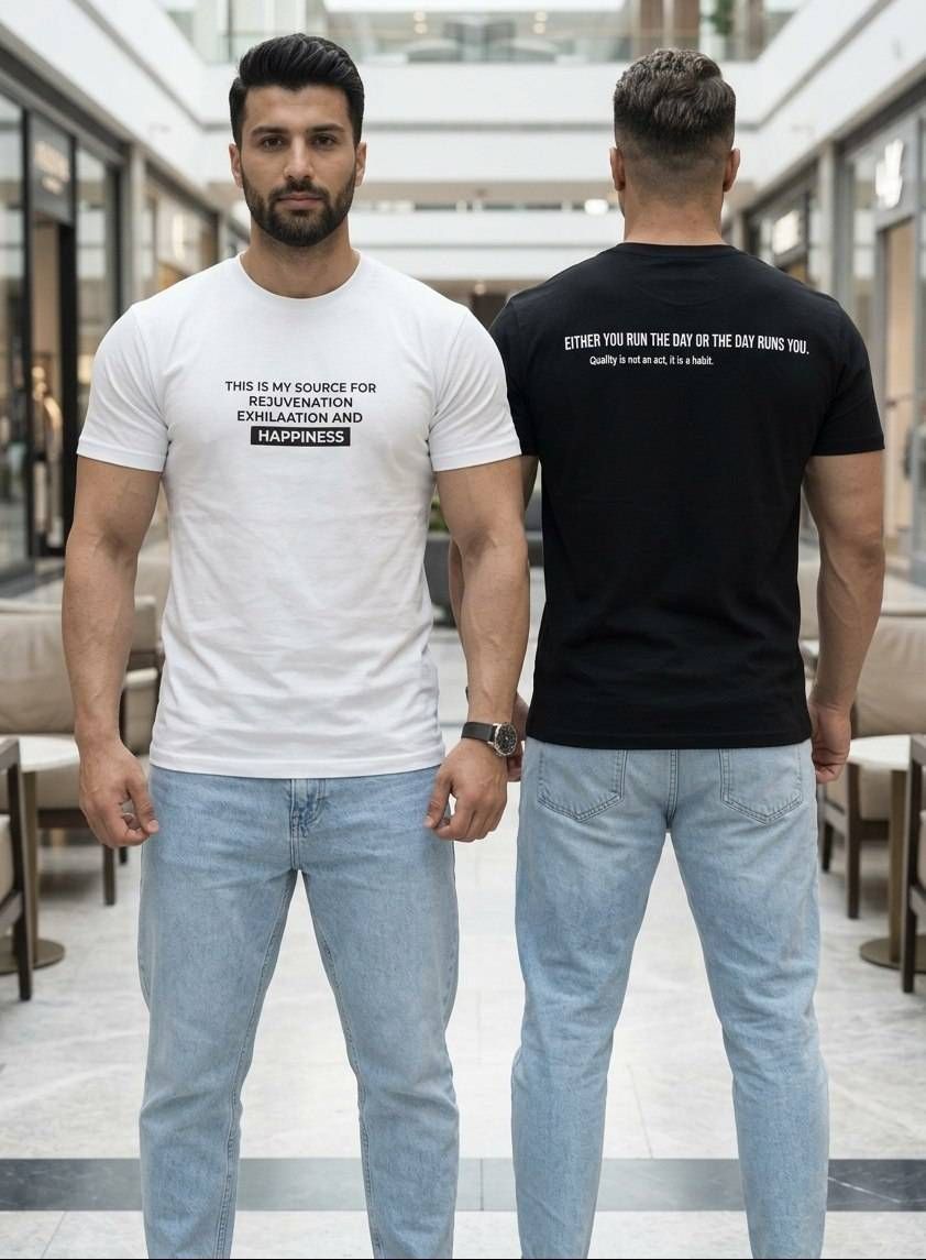 تیشرت پنبه یقه گرد مردانه کدMr21630