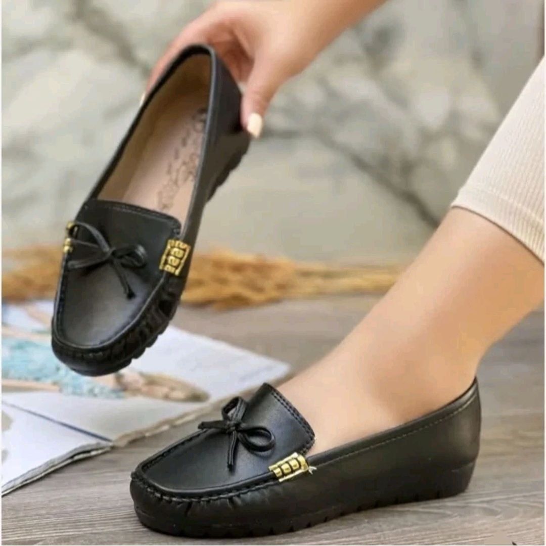 کالج زنانه پاپیونی مدل الهام رویه چرم صنعتی کفی طبی کد SH76345