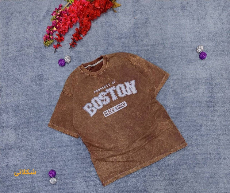 تیشرت سنگشور شده طرح BOSTON کد:Mr36
