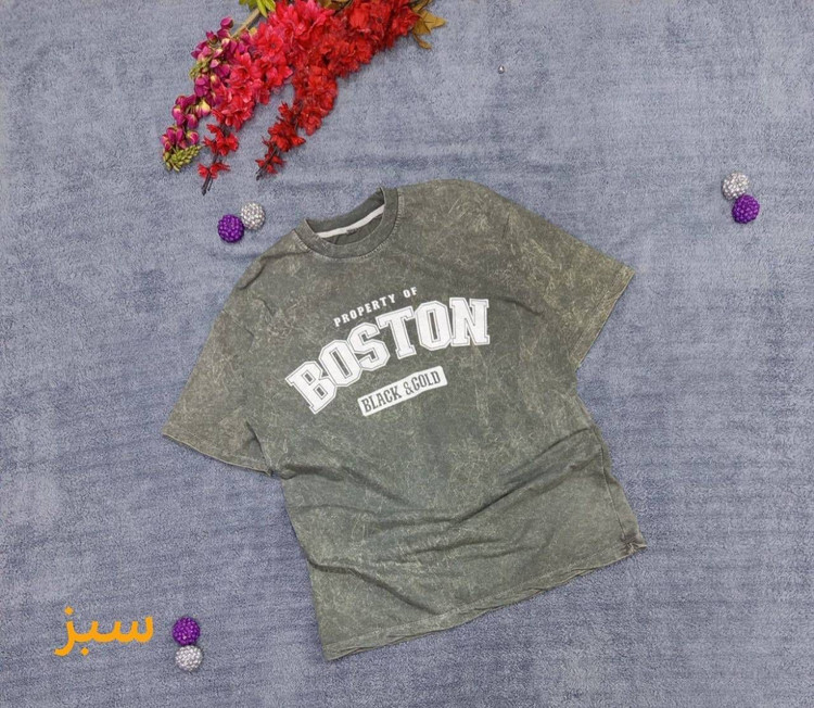 تیشرت سنگشور شده طرح BOSTON کد:Mr36