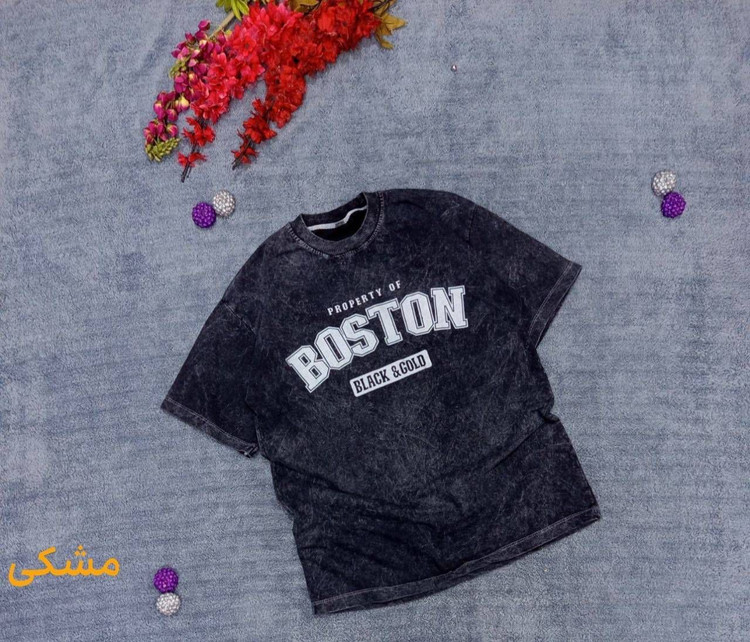 تیشرت سنگشور شده طرح BOSTON کد:Mr36