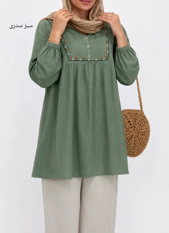شومیز زنانه دارای رنگبندی ساحل کد:N23062
