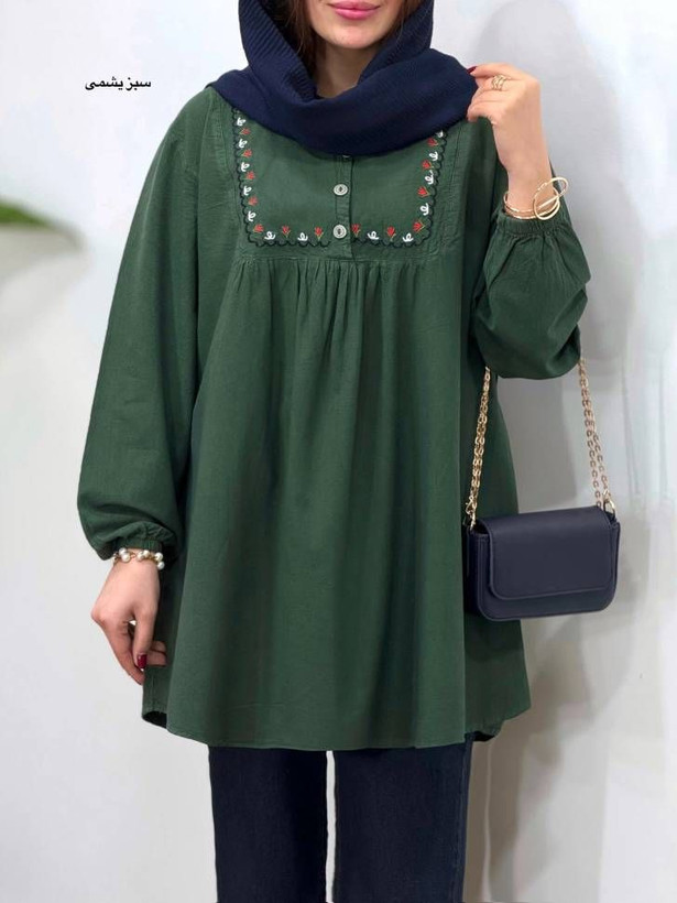 شومیز زنانه دارای رنگبندی ساحل کد:N23062