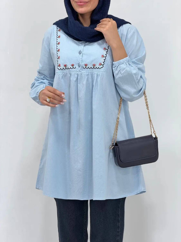 شومیز زنانه دارای رنگبندی ساحل کد:N23062