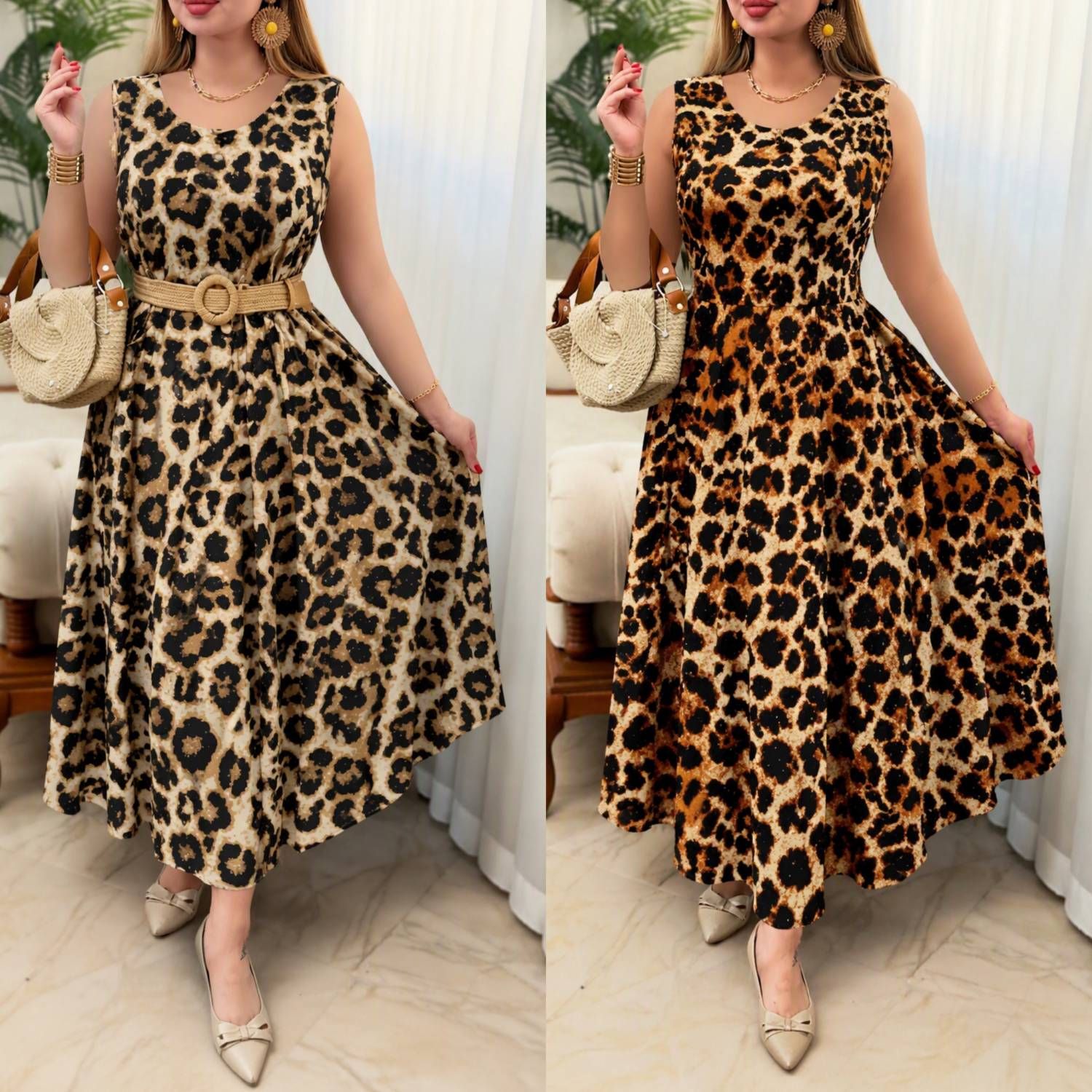 پیراهن زنانه پلنگی در طرح های متنوع  محیا کد:L23119