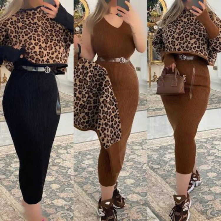 سویشرت زنانه پلنگی کلاه دار با سارافون خوشفرم و جذاب کد:: N 23508